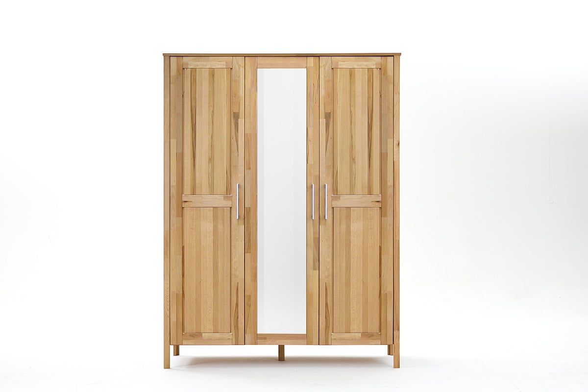 Kleiderschrank massiv 3 türig Buche geölt Spiegel Mody