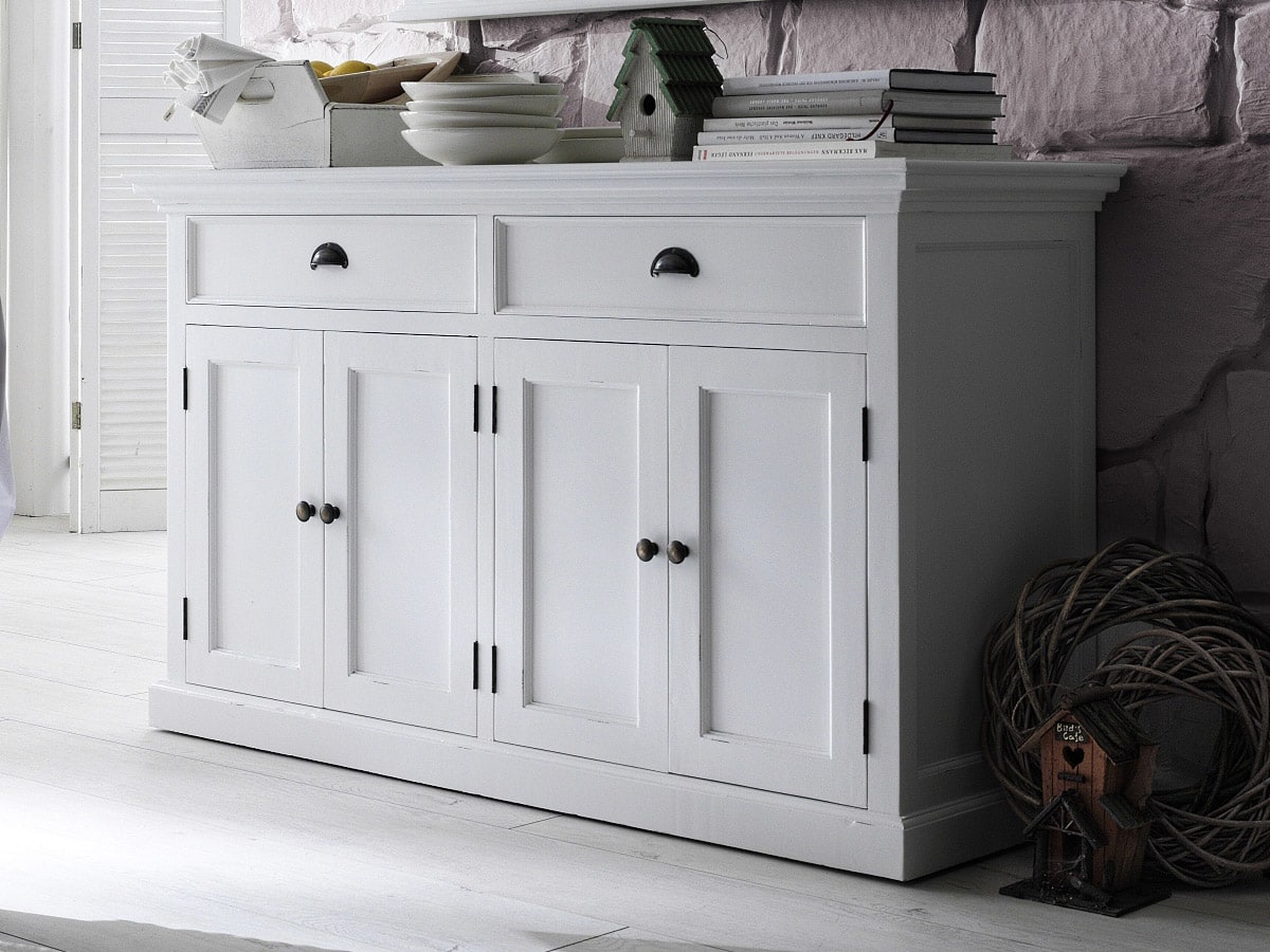 Anrichte Landhausstil weiss lackiert mit vier Türen Halifax B127