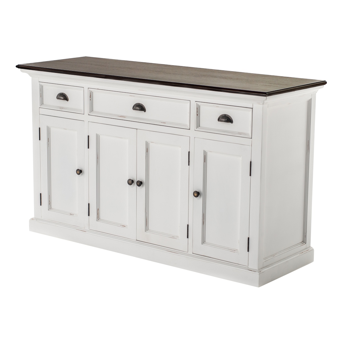Buffetschrank 4 türig Shabby-chic weiß Halifax Accent