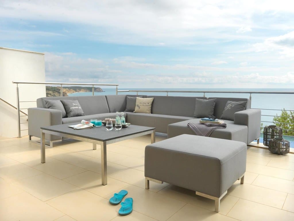 Loungesofa mit Chaiselongue Outdoor wetterfest Cannes