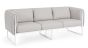 Outdoor Loungeset wetterfest Aluminium weiß Polster sand Pixel 3 tlg