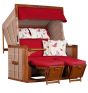 Strandkorb Friesland XL white kubu Teak von Devries Dessin 107