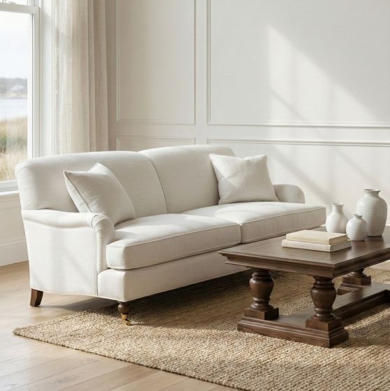 Sofa Manhattan im Landhausstil Cream Baumwollbezug