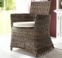 Rattansessel Bishop Landhausstil Sessel in Kubu grau mit Kissen 