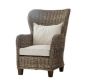 Rattansessel King Wingchair Rattan handgeflochten mit Kissen