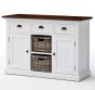 Sideboard Shabby Chic weiß Halifax Accent weiss mit brauner Platte B129TWD