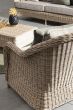 Gartensessel Polyrattan beige mit Polstern wetterfest Aditya