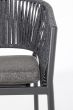 Gartenstühle stapelbar anthrazit mit Polster Florencia 4er Set Aluminium