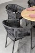 Gartenstühle stapelbar anthrazit mit Polster Florencia 4er Set Aluminium