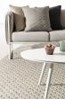 Outdoor Loungeset wetterfest Aluminium weiß Polster sand Pixel 3 tlg