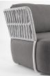 Lounge Sofa Outdoor 2-Sitzer wetterfest Aluminium weiß grau Palmer