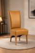 Lederstuhl King gepolstert Amber Gestell Eiche Gold