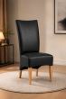 Lederstuhl King gepolstert Black Gestell Eiche Gold