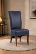 Lederstuhl King gepolstert Blue Gestell Eiche Bassano