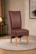 Lederstuhl King gepolstert Cognac Gestell Eiche Gold