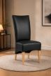 Lederstuhl King gepolstert Graphite Gestell Eiche Gold