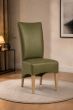 Lederstuhl King gepolstert Moss Gestell Eiche Gold