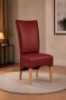 Lederstuhl King gepolstert Rouge Gestell Eiche Gold