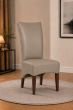 Lederstuhl King gepolstert Taupe Gestell Eiche Carbon