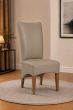 Lederstuhl King gepolstert Taupe Gestell Eiche Bassano