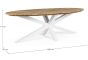Gartentisch wetterfest Teak Aluminium oval Palmdale 240x110 cm