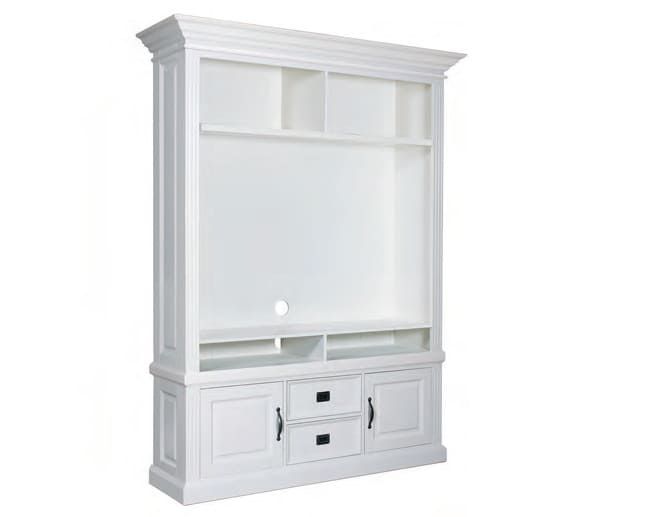 Fernsehschrank Landhausstil York Shabby chic mit Boden 2 Türen 2 Schubladen