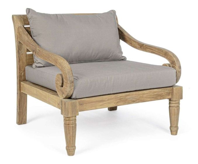 Gartensessel Holz Karuba Teak mit Polster - Bizotto