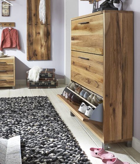 Schuhschrank Eiche Rockit Garderobe Öl finish 3 Klappen