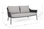 Gartensofa 2-Sitzer grau Aluminium Everly mit Polstern wetterfest