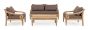 Teak Outdoor Sofa Gartensofa wetterfest Karuba Polster Wine