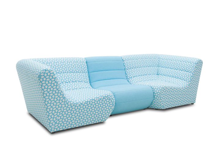 Gartensofa 3 Sitzer wetterfest Solido Outdoor Sofa türkis weiß