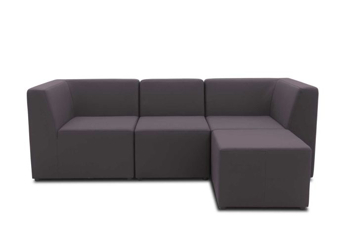 Outdoor Garten Ecksofa wetterfest 3 Sitzer Kubo Bezug: Beach anthrazit