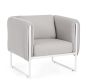 Outdoor Loungeset wetterfest Aluminium weiß Polster sand Pixel 3 tlg