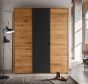 Kleideerrschrank Wildeiche massiv Anthrazitglas