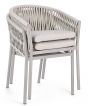 Gartenstühle stapelbar beige mit Polster Florencia 4er Set Aluminium