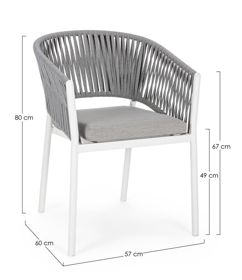 4er stapelbar Gartenstühle Pick-Up-Möbel Florencia mit Polster weiß Set