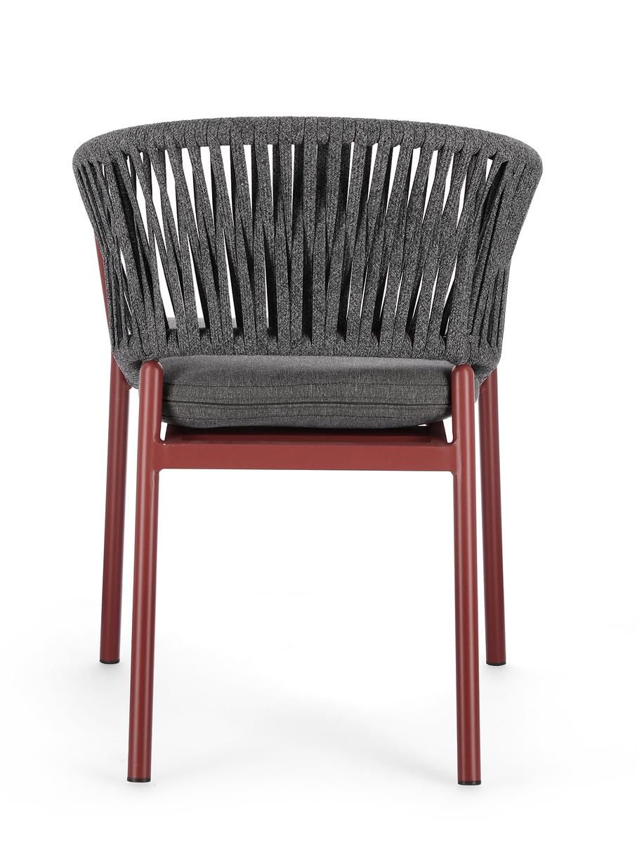 Polster 4er mit Pick-Up-Möbel stapelbar Gartenstühle rot Florencia Set