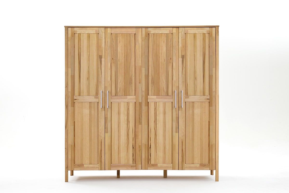 kleiderschrank buche massiv 4 türig mit innenteilung mody
