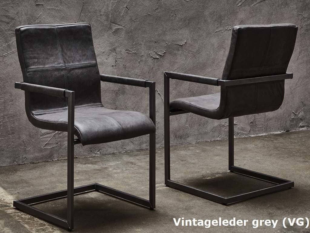 Freischwinger Leder Armlehnen Diego Schwingstuhl Pick-Up-Möbel