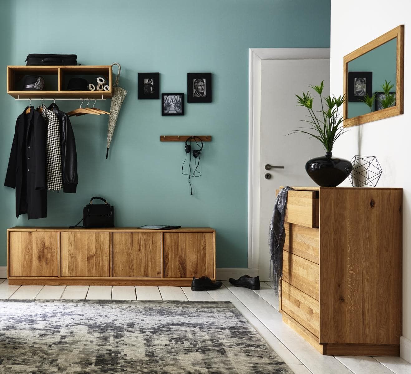 Garderobe Eiche Massivholz Cube iT komplett Pick-Up-Möbel