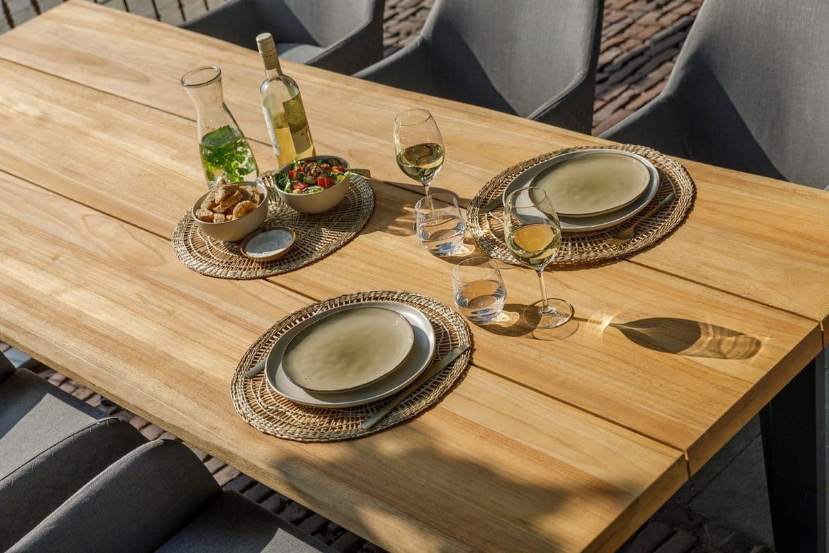 Gartentisch Borneo Teak Anthrazit 240x100 cm Exotan PickUpMöbel