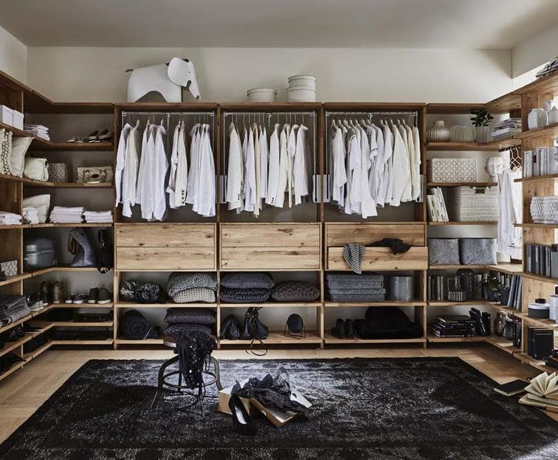 Modulares Kleiderschrank-System begehbar Walk-In Massivholz Pick-Up-Möbel