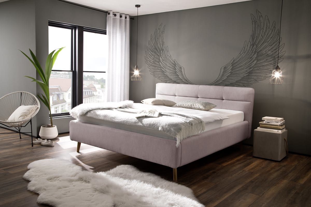 Polsterbett 160x200 cm Genua Landhausstil mit Bettkasten Pick-Up-Möbel