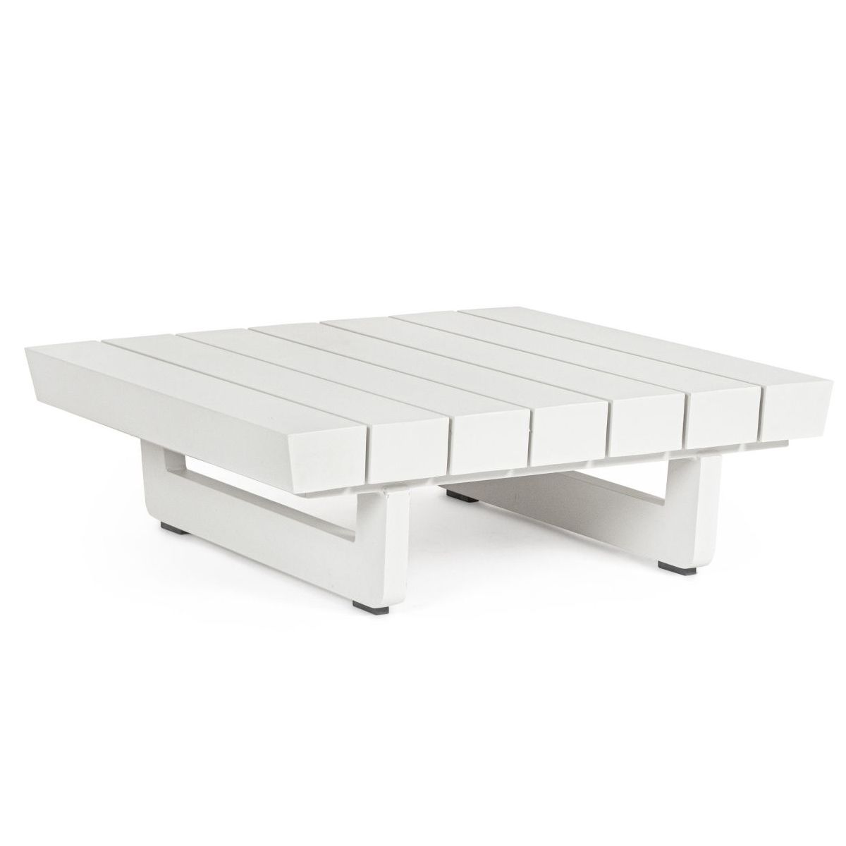 Outdoor Couchtisch wetterfest Aluminium Infinity weiß 73,5 cm PickUpMöbel