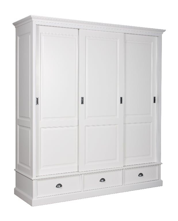 Kleiderschrank weiß Pinie Monique 3 Türen Shabby chic Pick-Up-Möbel