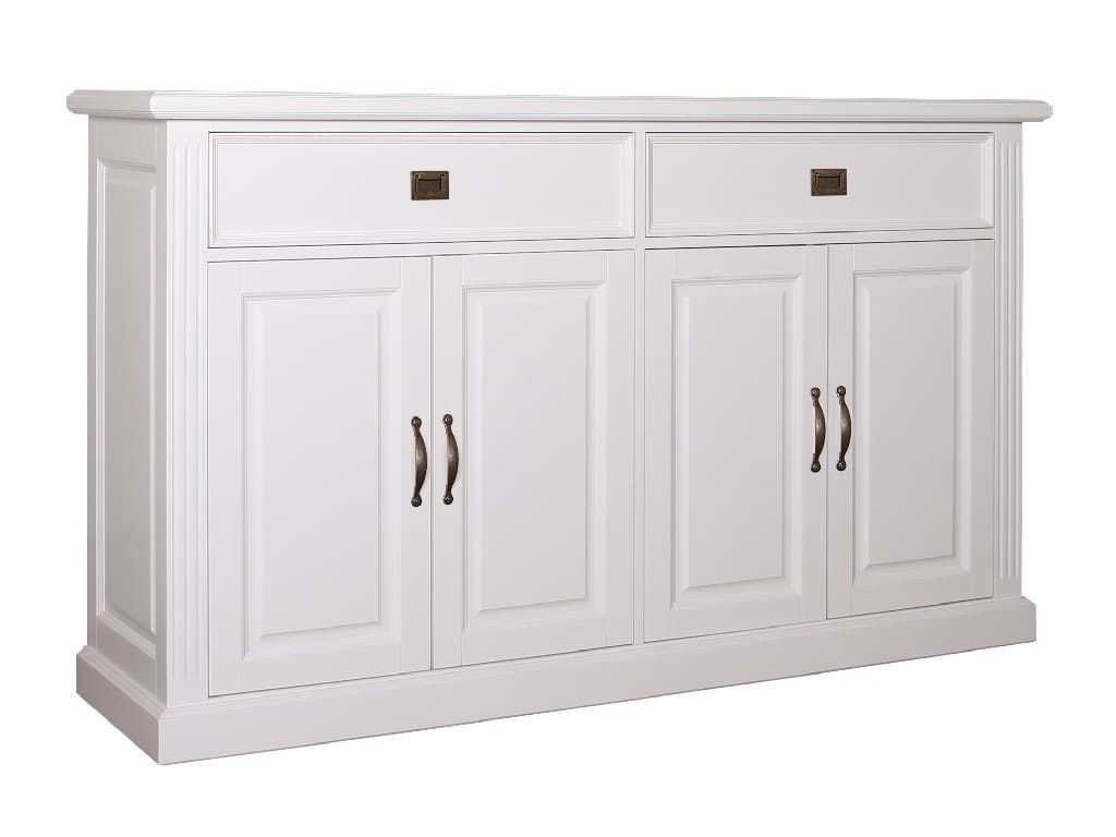 Sideboard Landhausstil weiß Chic 4 Türen 013DR Pick-Up-Möbel