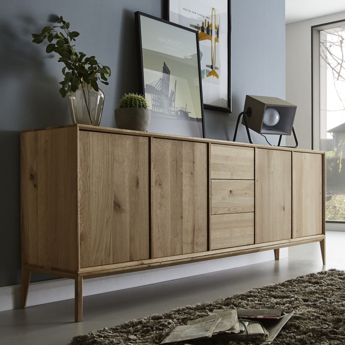 Wildeiche Sideboard Massiv