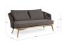 Sunbrella Outdoor Sofa 2-Sitzer Polster wetterfest dunkelgrau Ninfa 