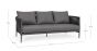 Gartensofa wetterfest 3-Sitzer Aluminium anthrazit Jacinta