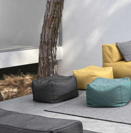Garten Loungehocker wetterfest Sparrow Outdoor Olefin Anthrazit